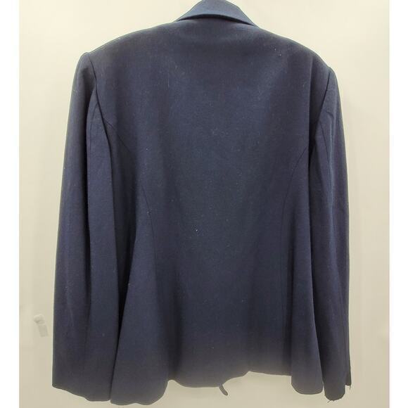 Hillard & Hansen Vintage Blue Wool Double-Breasted Preppy Peacoat Jacket Coat - Picture 3 of 15